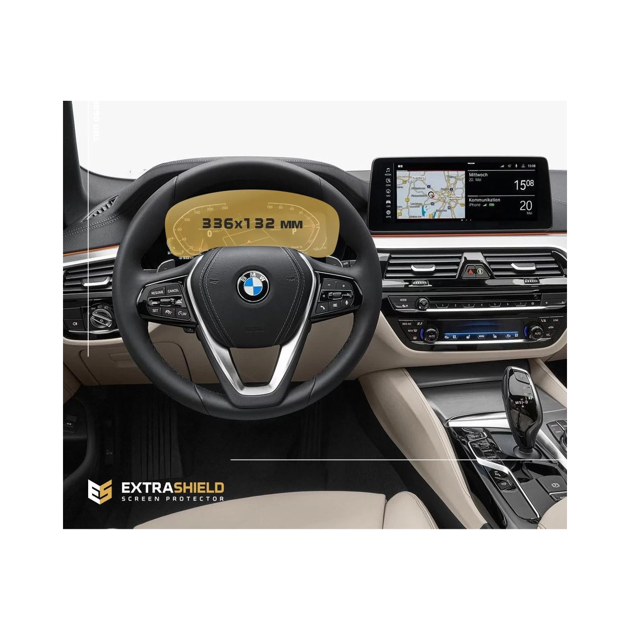 BMW 5 Series (G30) 2016 - Present Digital Speedometer (without sensor) 12,3" ExtraShield Screeen Protector