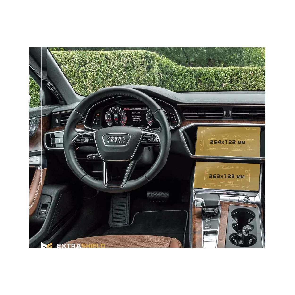 Audi A6 (?8) 2018 - Present Multimedia + Climate-Control 10,2-8,6" ExtraShield Screeen Protector