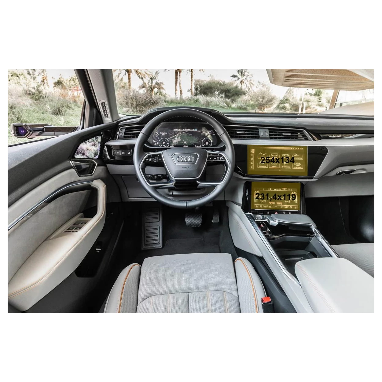 Audi E-tron 2018 - Present Multimedia + Climate-Control 10,1-8,6" ExtraShield Screeen Protector
