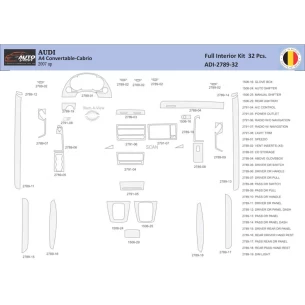 Audi A4 B7 Cabrio 2004–2008 Interior WHZ Dashboard trim kit 32 Parts 2