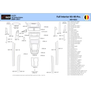 Audi A5 2008–2016 Interior WHZ Dashboard trim kit 40 Parts
