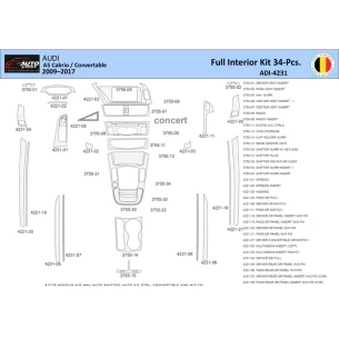 Audi A5 Cabrio 2008–2016 Interior WHZ Dashboard trim kit 40 Parts