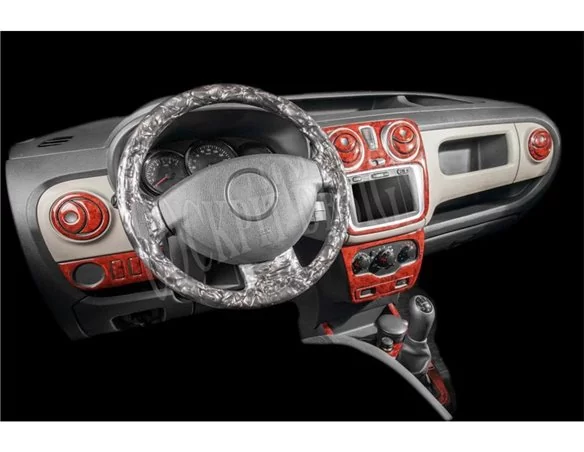 Dacia Lodgy 01.2010 3D Interior Dashboard Trim Kit Dash Trim Dekor 17-Parts - 1 - Interior Dash Trim Kit
