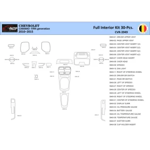 Chevrolet Camaro 2010-2015 Interior WHZ Dashboard trim kit 30 Parts 2