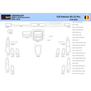 Chevrolet Impala 2006-2015 Interior WHZ Dashboard trim kit 21 Parts 2