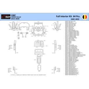 GMC Sierra 2014-2018 Interior WHZ Dashboard trim kit 64 Parts 2