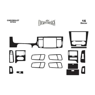 Chevrolet Epica 01.2007 3D Interior Dashboard Trim Kit Dash Trim Dekor 7-Parts 2