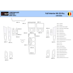 Chevrolet Traverse 2009-2013 Interior WHZ Dashboard trim kit 22 Parts