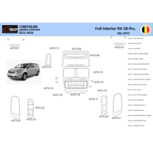 Chrysler Grand Voyager 2011-2016 Interior WHZ Dashboard trim kit 18 Parts 2