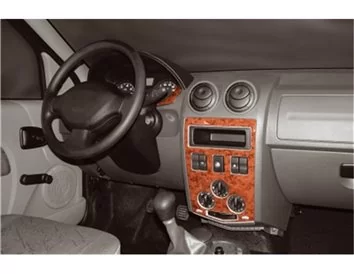 Dacia Logan 04.05-09.09 3D Interior Dashboard Trim Kit Dash Trim Dekor 20-Parts - 1 - Interior Dash Trim Kit