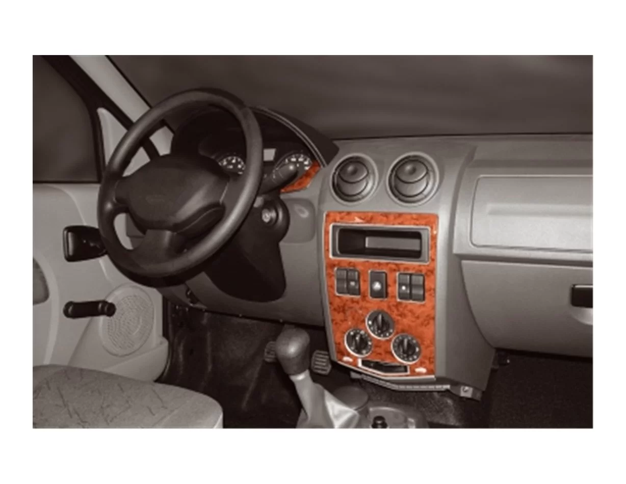 Dacia Logan 04.05-09.09 3D Interior Dashboard Trim Kit Dash Trim Dekor 20-Parts - 1 - Interior Dash Trim Kit
