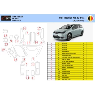Chrysler Pacifica 2017-2023 Interior WHZ Dashboard trim kit 18 Parts 2