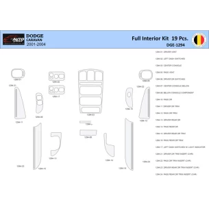 Dodge Caravan 2001-2004 Interior WHZ Dashboard trim kit 19 Parts 2