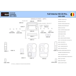 Dodge Durango WD 2011-2022 Interior WHZ Dashboard trim kit 22 Parts 2