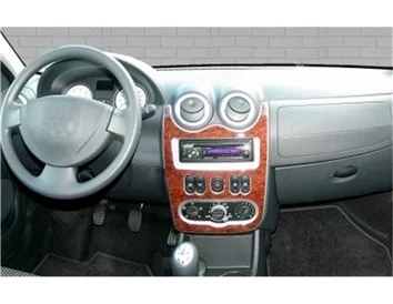 Dacia Sandero-Logan 07.08-12.09 3D Interior Dashboard Trim Kit Dash Trim Dekor 18-Parts - 1 - Interior Dash Trim Kit