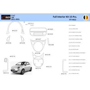 Fiat 500 2008-2020 Interior WHZ Dashboard trim kit 15 Parts 2