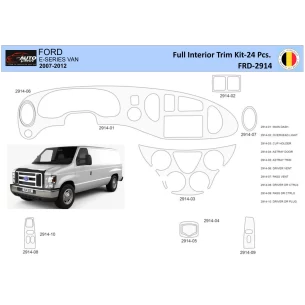 Ford E-Series E-Van 2008-2011 Interior WHZ Dashboard trim kit 10 Parts 2