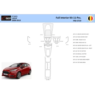 Ford Fiesta 2008-2017 Interior WHZ Dashboard trim kit 28 Parts 2