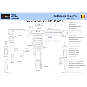 Ford Mustang  2010-2015 Interior WHZ Dashboard trim kit 24 Parts 2