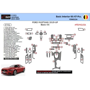 Ford Mustang  2015-2023 Interior WHZ Dashboard trim kit 47 Parts 2
