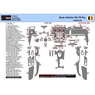Ford Mustang  2015-2023 Interior WHZ Dashboard trim kit 67 Parts 2