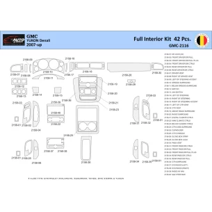 GMC Yukon 2007-2014 Interior WHZ Dashboard trim kit 42 Parts 2