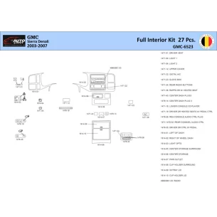 GMC Denali 2003-2006 Interior WHZ Dashboard trim kit 27 Parts 2