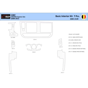 GMC Savana 2008-2020 Interior WHZ Dashboard trim kit 7 Parts