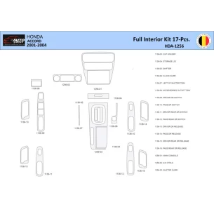 Honda Accord 2001-2004 Interior WHZ Dashboard trim kit 17 Parts
