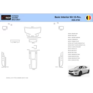 Honda Accord 2014-2022 Interior WHZ Dashboard trim kit 15 Parts