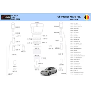 Honda Civic 2002-2005 Interior WHZ Dashboard trim kit 30 Parts 2