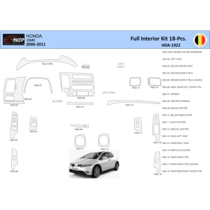 Honda Civic 2006-2011 Interior WHZ Dashboard trim kit 18 Parts 2