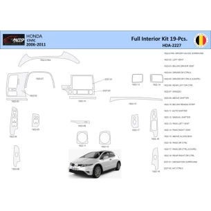 Honda Civic 2006-2011 Interior WHZ Dashboard trim kit 19 Parts 2