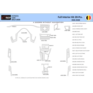 Honda Civic X 2012-2015 Interior WHZ Dashboard trim kit 20 Parts