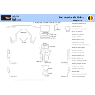 Honda Civic X 2012-2015 Interior WHZ Dashboard trim kit 21 Parts