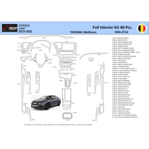 Honda Civic XI 2015-2021 Interior WHZ Dashboard trim kit 40 Parts
