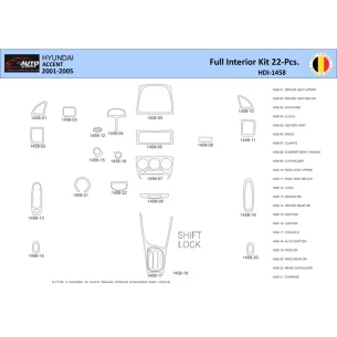 Hyundai Accent 2001-2005 Interior WHZ Dashboard trim kit 22 Parts 2
