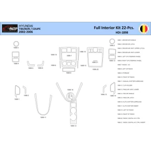 Hyunda Coupe 2004-2008 Interior WHZ Dashboard trim kit 22 Parts 2