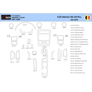 Hyunda Coupe 2007-2008 Interior WHZ Dashboard trim kit 24 Parts