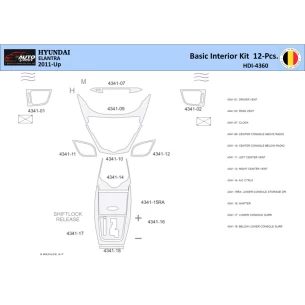 Hyundai Elantra 2010-2015 Interior WHZ Dashboard trim kit 12 Parts 2