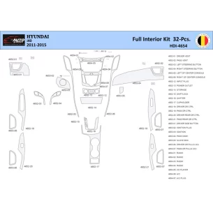 Hyundai i40 2011-2015 Interior WHZ Dashboard trim kit 32 Parts