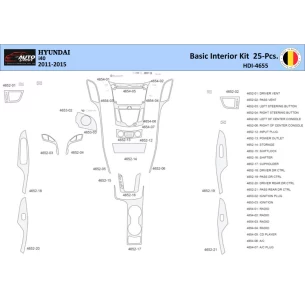 Hyundai i40 2011-2015 Interior WHZ Dashboard trim kit 25 Parts