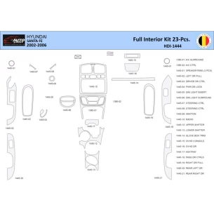 Hyundai Santa Fe 2002-2006 Interior WHZ Dashboard trim kit 23 Parts 2