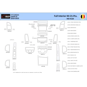 Hyundai Santa Fe 2010-2012 Interior WHZ Dashboard trim kit 21 Parts