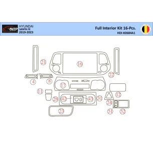 Hyundai Santa Fe 2019-2022 Interior WHZ Dashboard trim kit 21 Parts 2