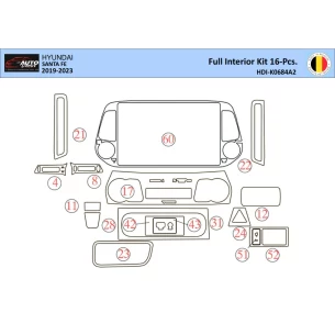 Hyundai Santa Fe 2019-2022 Interior WHZ Dashboard trim kit 31 Parts 2