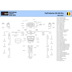 Hyundai Sonata 2006-2008 Interior WHZ Dashboard trim kit 43 Parts 2