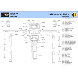 Hyundai Sonata 2006-2008 Interior WHZ Dashboard trim kit 39 Parts 2