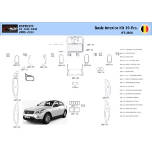 Infiniti EX35 2008-2013 Interior WHZ Dashboard trim kit 19 Parts 2