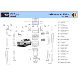 Infiniti EX35 2008-2013 Interior WHZ Dashboard trim kit 30 Parts 2